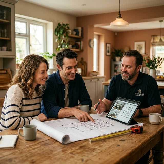 Homeowner consultation with contractor